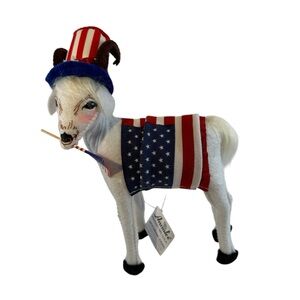 Annalee Patriotic Goat Top Hat Flag Stars Stripes New America USA